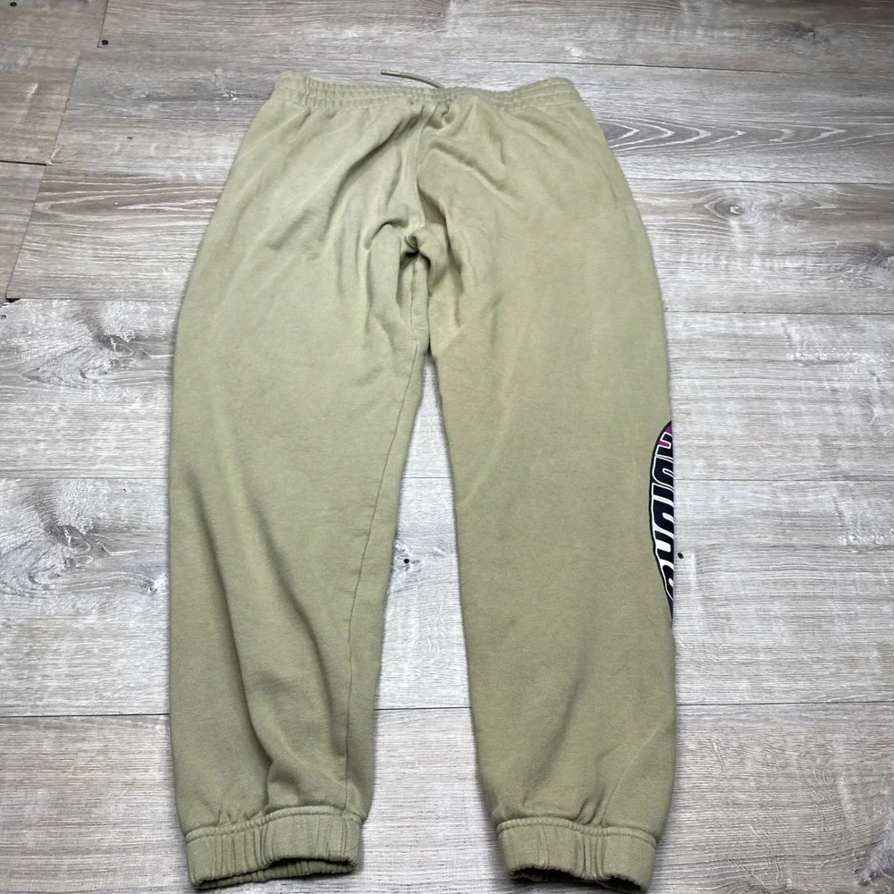 Adidas Sweatpants Mens L Olive Green Graphic Trefoil Joggers Casual Streetwear